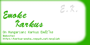 emoke karkus business card